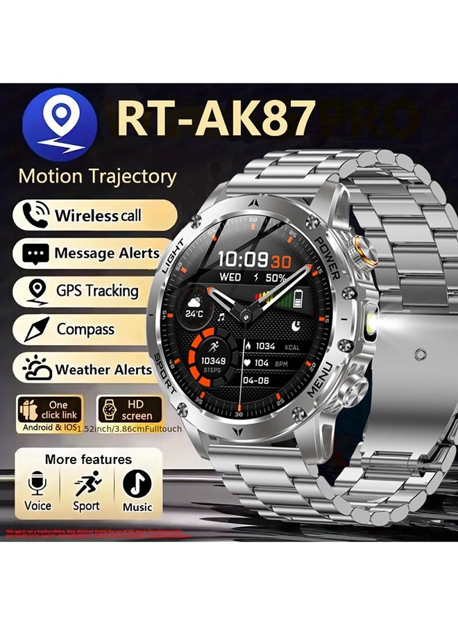Compare Smart Watches for Men with Bluetooth Call, 1.7 HD Waterproof Smartwatch with Flashlight, 100+ Sport Modes, 1000mAh Sleep Monitor Fitness Tracker for Android iOS at KSA Price