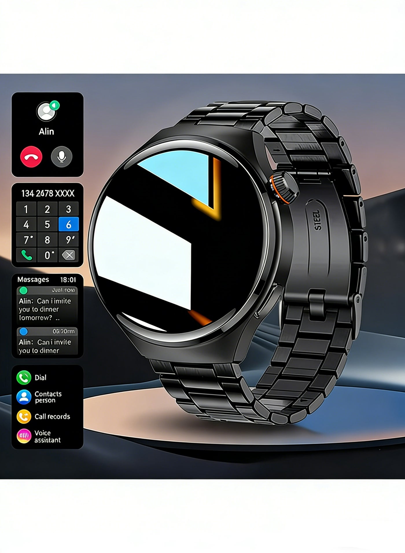 Compare Outdoor Sports Smartwatch, HD Display, Wireless Calling, Message Notifications, 100+ Sports Modes, Fitness Tracking, Pedometer, and Distance Tracking for Men at KSA Price