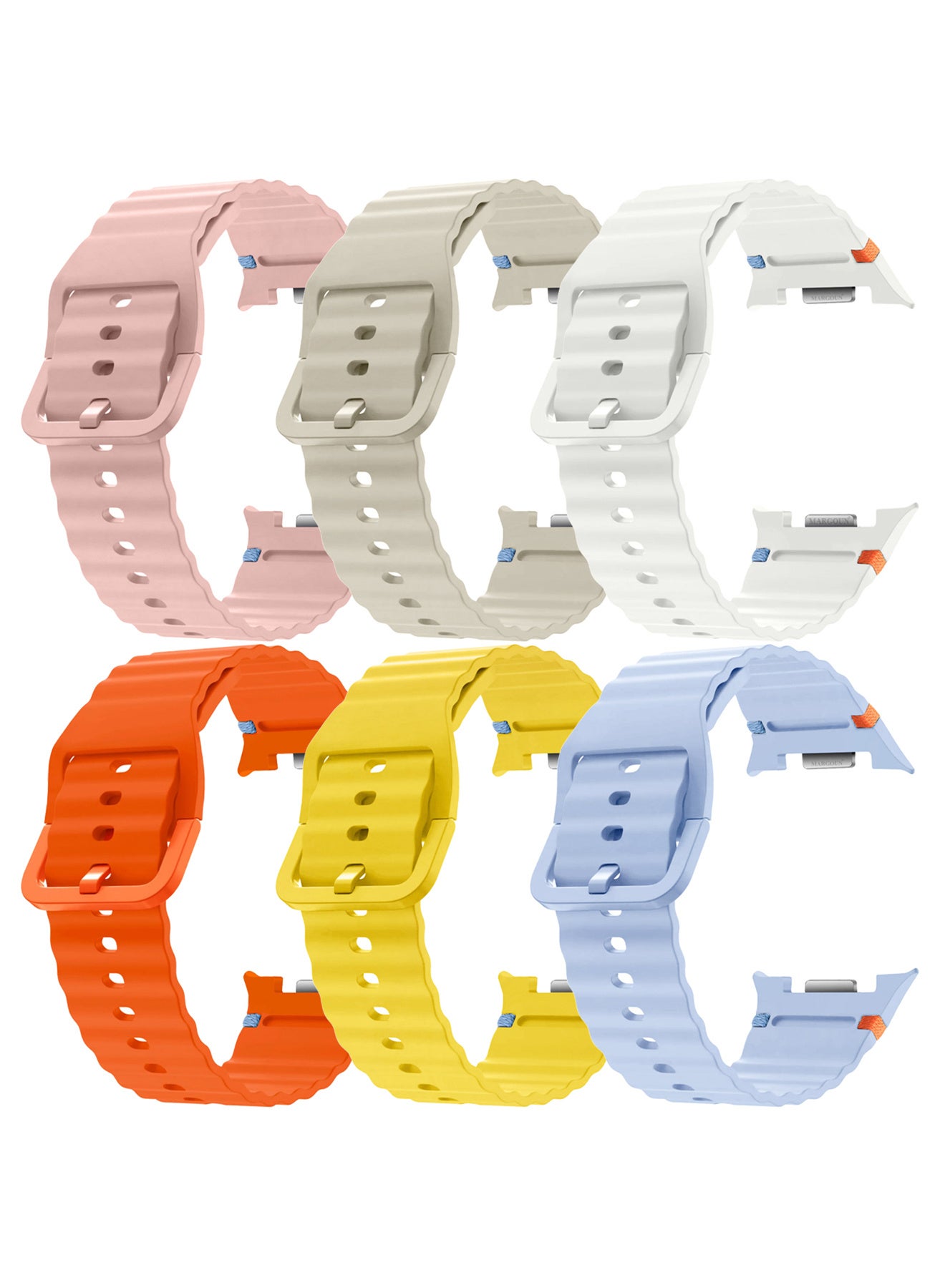 Compare 6 Packs Silicone Ocean Band for Samsung Galaxy Watch 8 Classic 46mm and Watch 8 40mm 44mm  Sport Band Strap at KSA Price