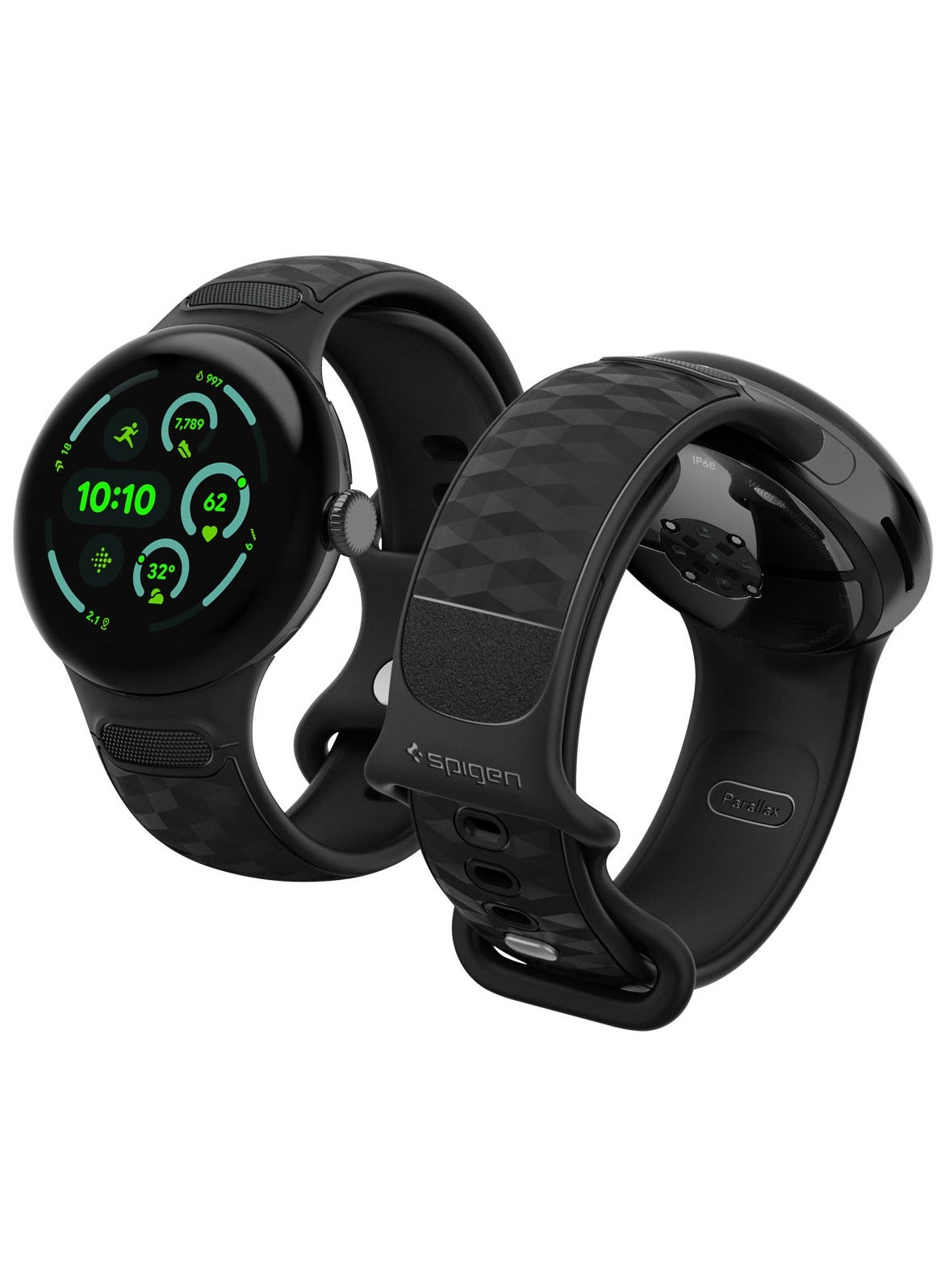 Compare Parallax Band for Google Pixel Watch 4  3 45mm Band Strap 3D Ergonomic Textured  Matte Black at KSA Price