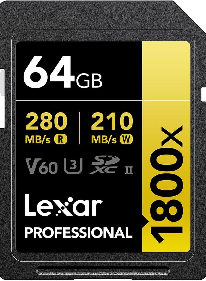 Lexar Gold Series Professional 1800x 64GB UHS-II SDXC…