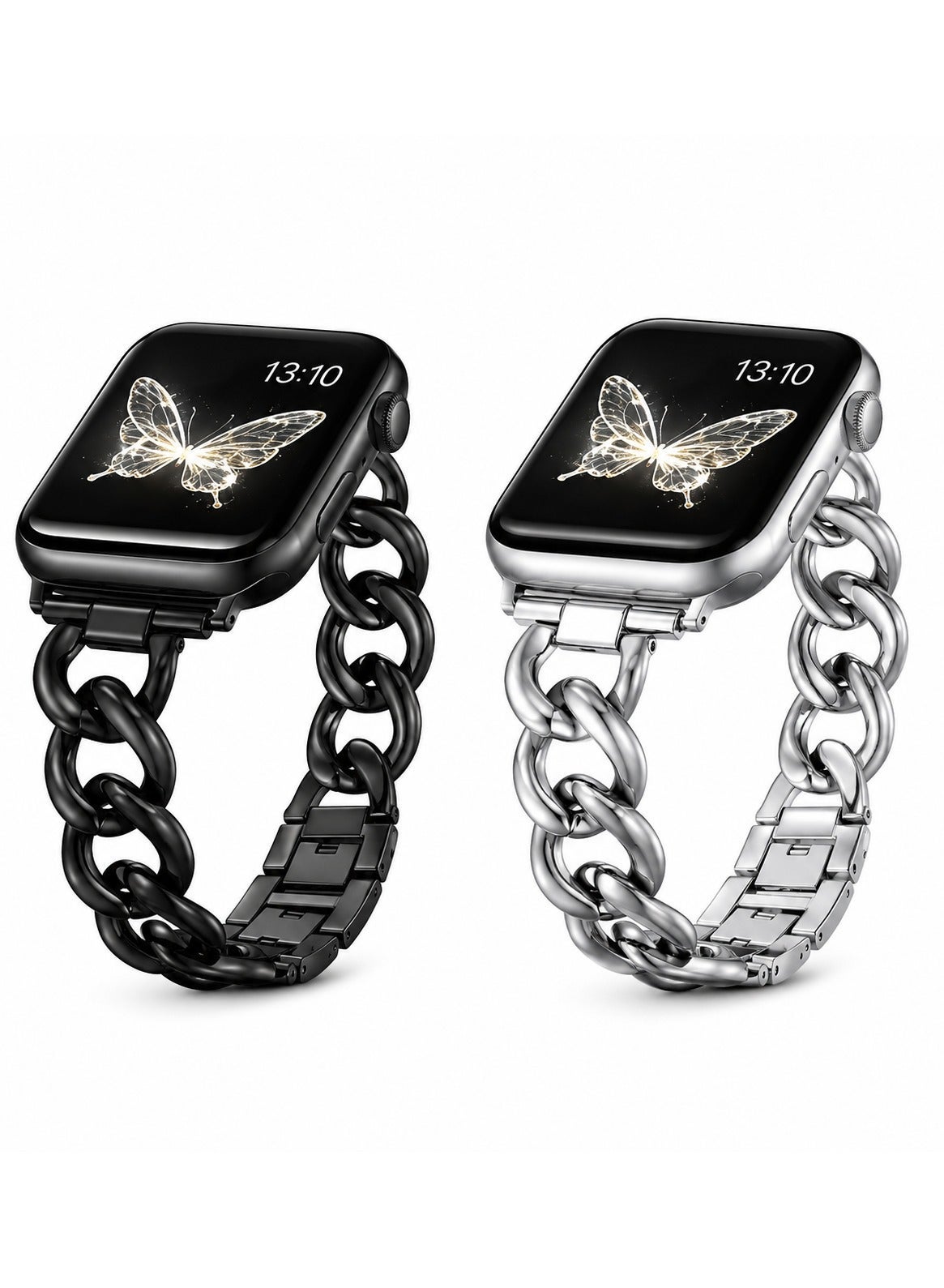 (Pack of 2)Slim Stainless Steel Watch Band Compatible…