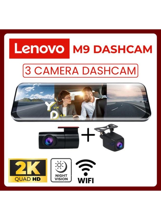 Lenovo M9 Mirror Rearview Dash Cam 3 Channel…