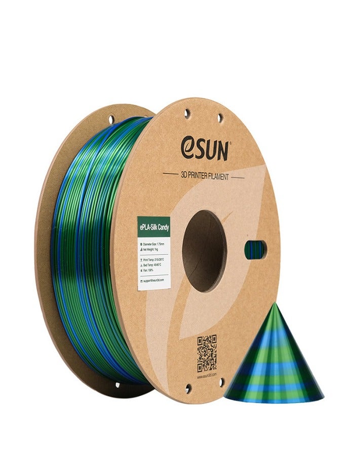 eSUN Silk Candy PLA Filament 1.75mm, Silky Multicolored…