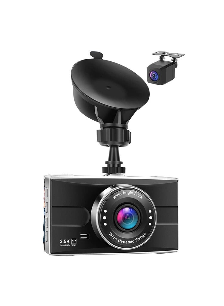 Compare K16 HD Dash Cam with 2.5K Resolution, Dual Camera Front and Rear, Wide Angle Lens, WiFi, SD Card Support at KSA Price