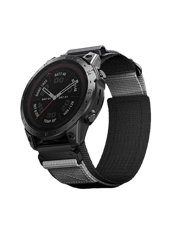 Compare Rugged Nylon QuickFit Watch Bands for Garmin Fenix 8 51mm  Fenix 7X  6X  5X  Enduro  Epix Pro 51mmAdjustable Sports Wrist Strap  Grey at KSA Price