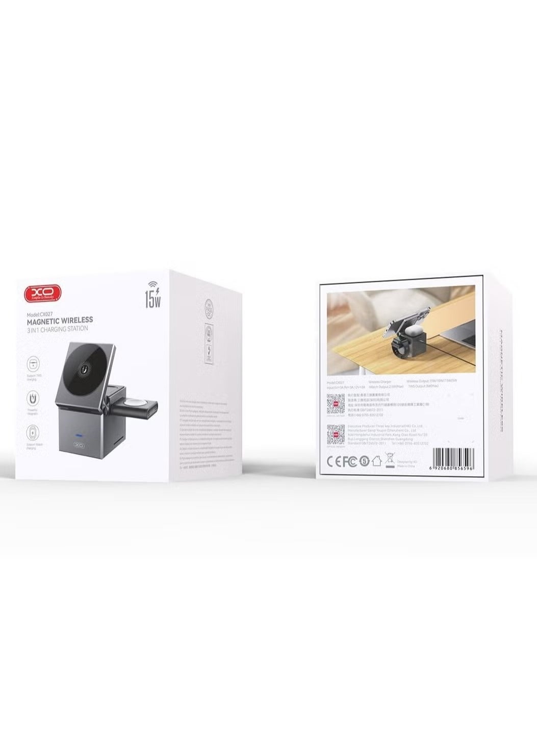 Compare CX027 Magnetic Wireless 3in1 Charging Station, PocketSized Powerhouse for Travel, Fast Charging for iPhone, AirPods, Apple Watch, Compact & Portable Design for OntheGo Charging at KSA Price