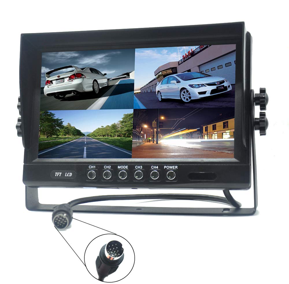 Compare Padarsey 9 TFT LCD Car Rearview Quad Split MonitorRemote Control 4 Channels 4PIN Connector Video Inputs Shockproof 12V24V 800480HD Screen wSunshade AntiGlare at KSA Price