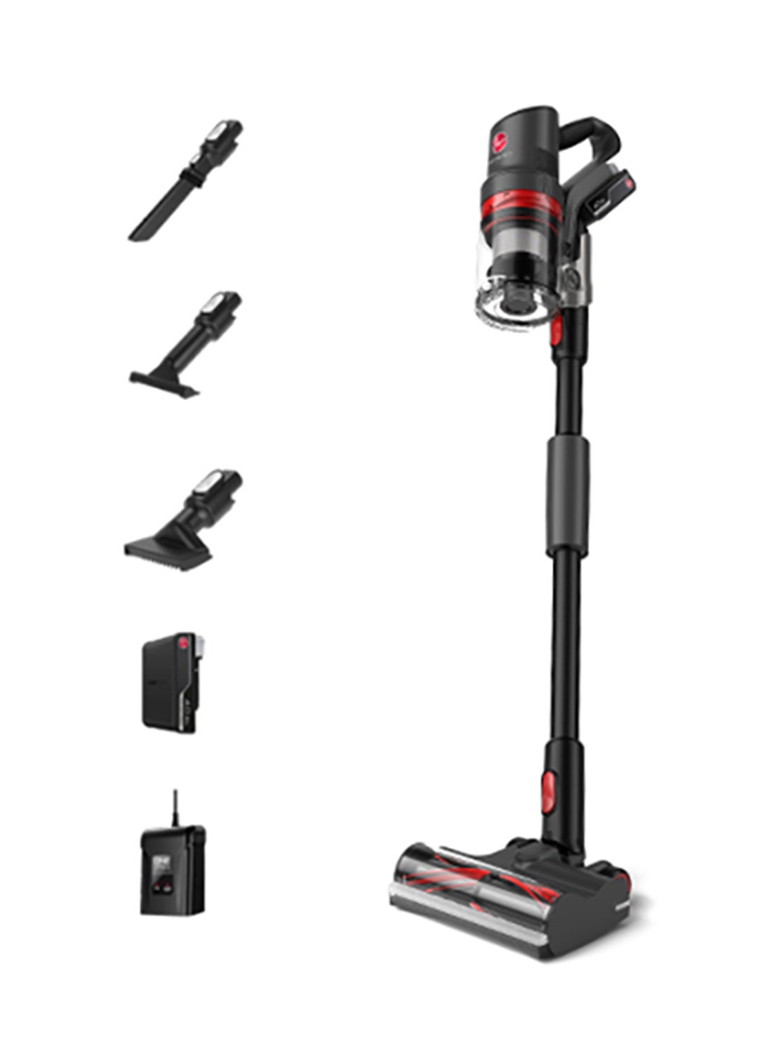 Compare Hoover HomePro Plus Cordless Stick Vacuum Cleaner, 45 Min Runtime, HairWrap Resist, FlexiClean Pole, LED Lights CLSVHPMT 5 W CLSVHPMT Graphite & Red at KSA Price