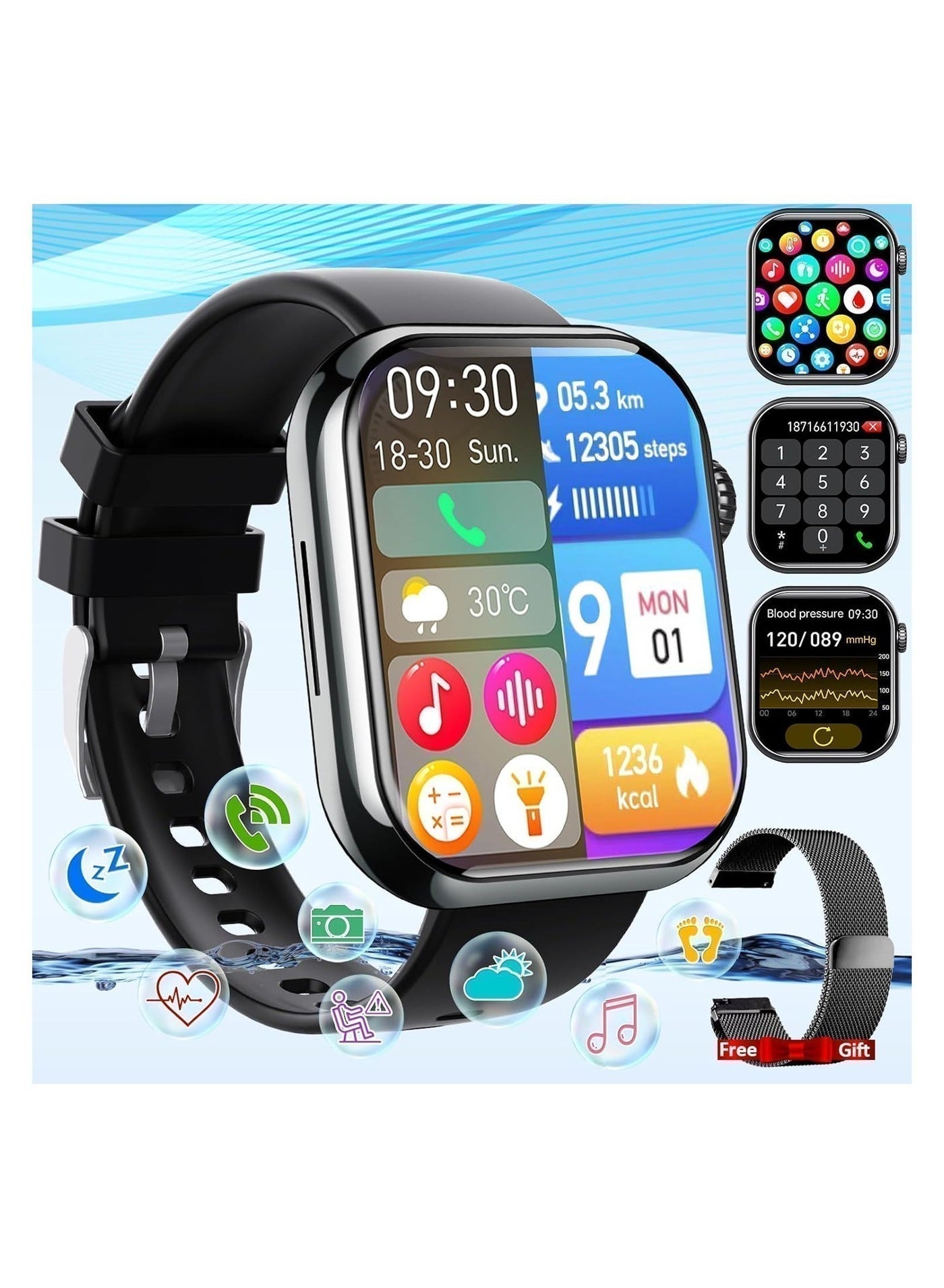 Smart Watch 1.83 Inch AMOLED Display Bluetooth Calling…