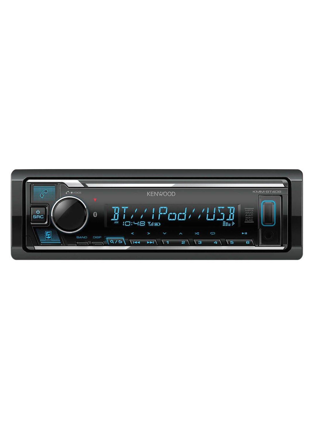 Compare Kenwood KMMBT408 Single DIN Head Unit with Bluetooth at KSA Price