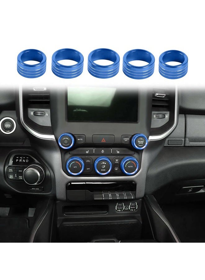 Compare for Dodge RAM Aluminum Center Console AC Radio Switch Knob Cover for 20182025+ RAM Interior Accessories, 5pcs Blue at KSA Price