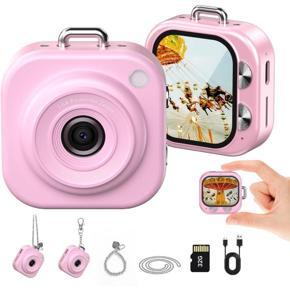 Compare LONDMini Keychain Digital Camera, 1080p Mini Camera Charms with 32GB Card, Small Cameras for Photography with Long Battery Life, PocketSize Keychain Camera with Chain for,Teens, Vlog, TravelOEIU at KSA Price