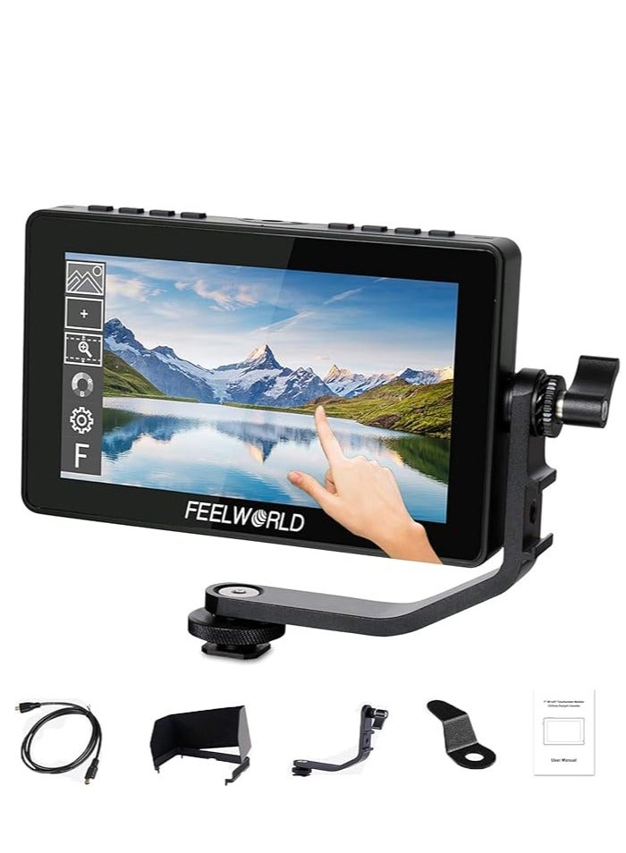 Compare FEELWORLD F5 Pro V4 6 inch 1920×1080 IPS Touch Screen Camera Field Monitor, 4K HDMI, Waveform, 3D LUT, Rec.709 Standard, with Tilt Arm, for Live Streaming, Selfie, Photo, Video Monitoring at KSA Price