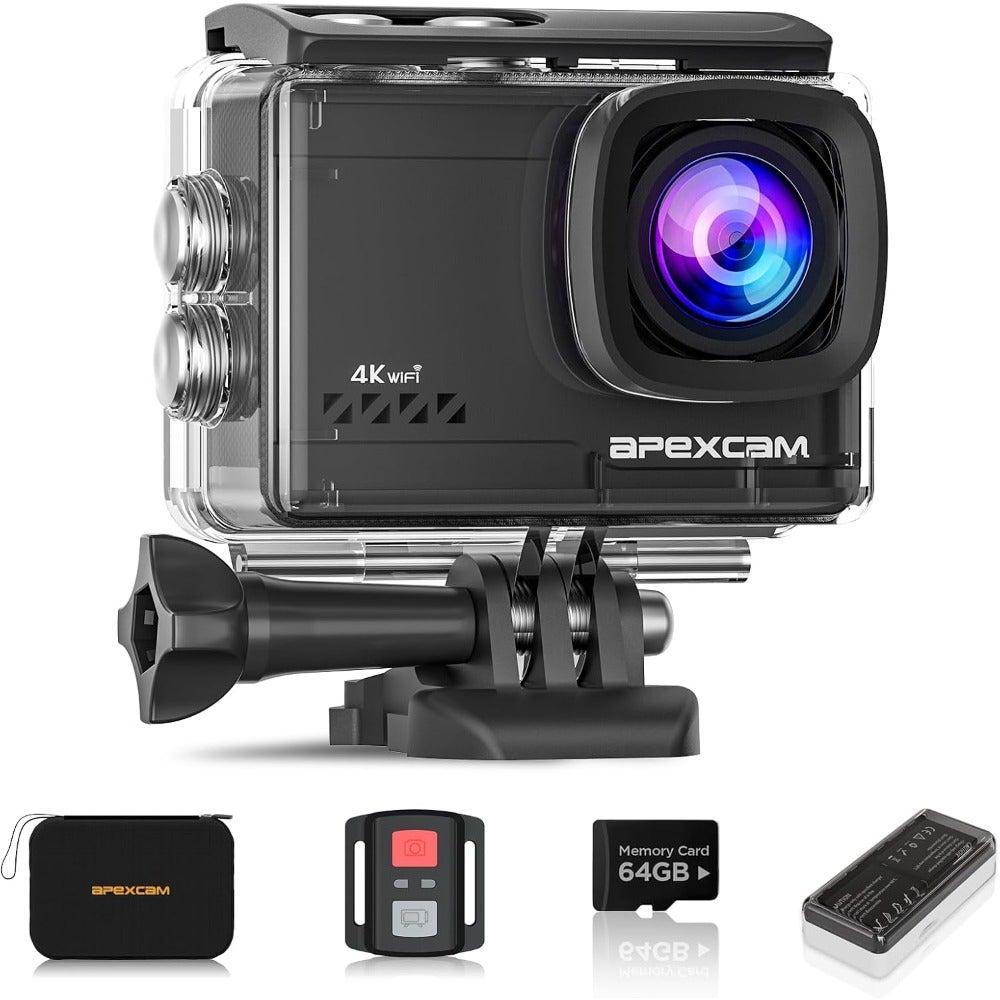 4k Sport Camera with MicroSD 64GB Action Cam…