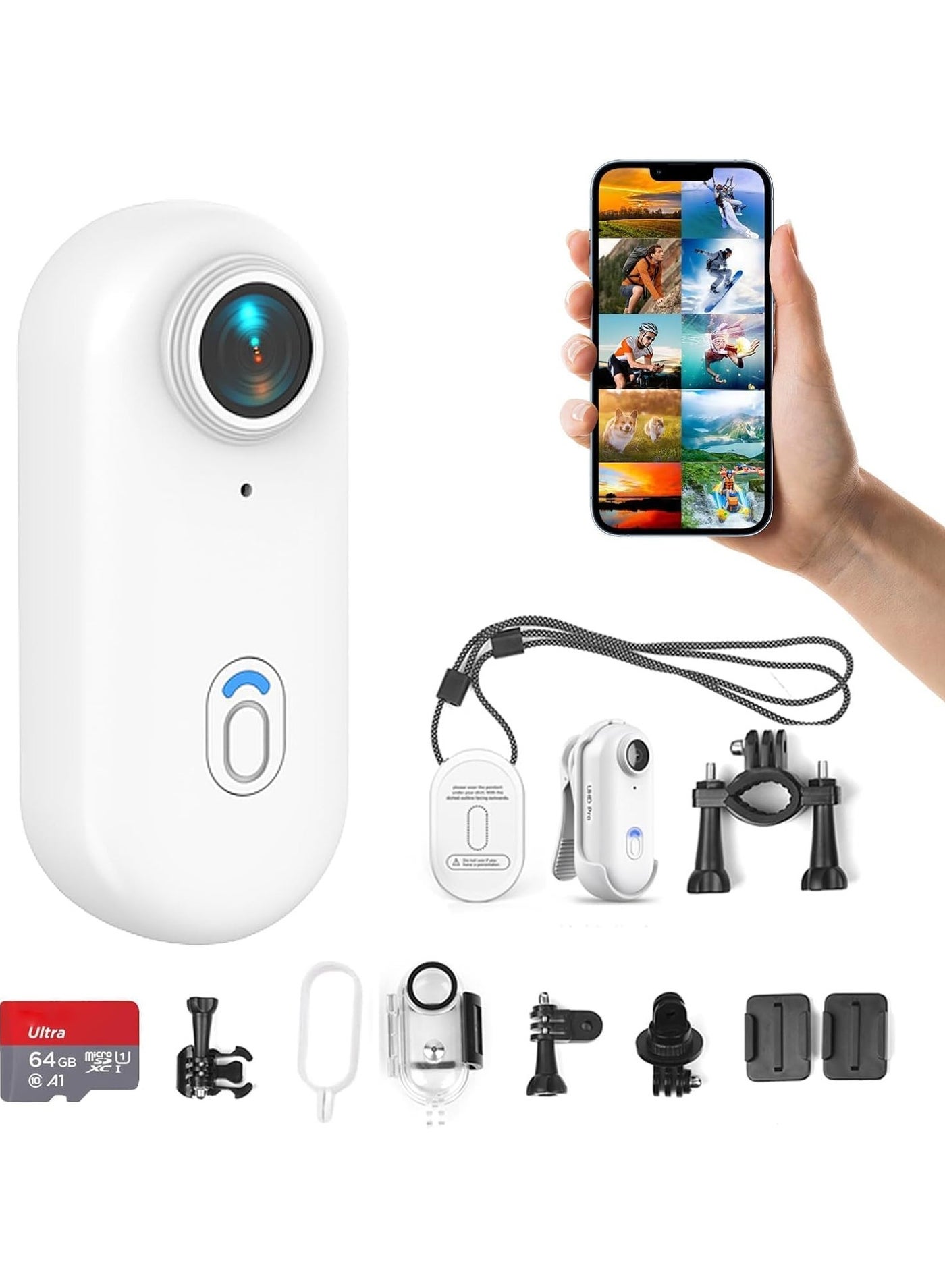 Compare Action Camera  Small and lightweight, portable and versatile. Handsfree viewing. Can be mounted anywhere. Multifunctional motion mount. Waterproof for travel, sports and vlogging. at KSA Price