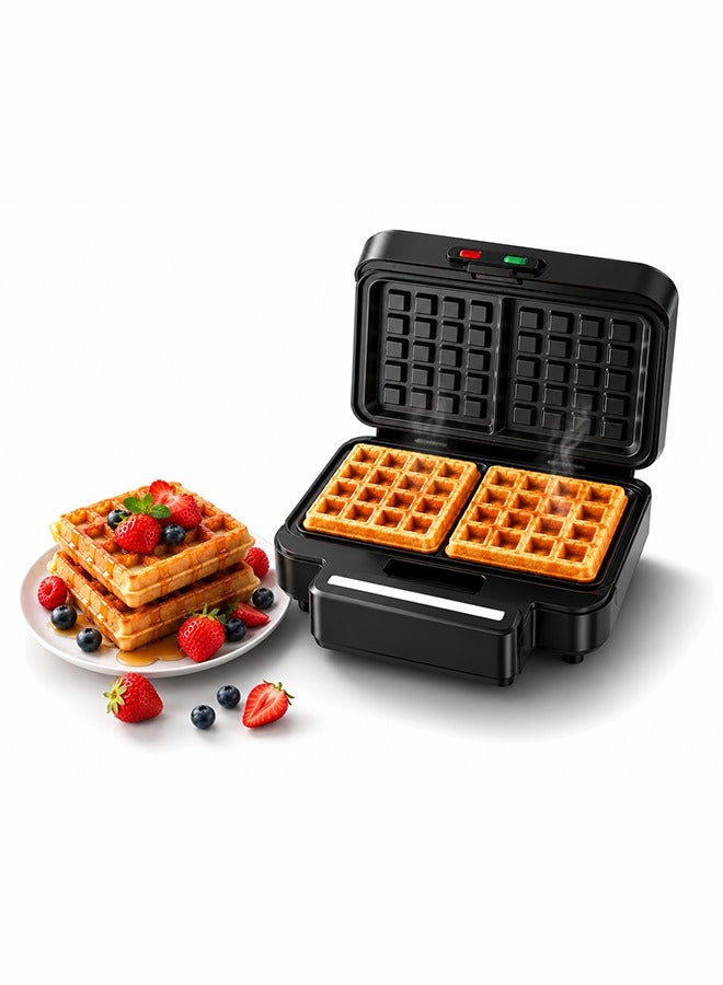 Compare Waffle Maker  700W Power | NonStick Fixed Plates | Fast Heating 20°C Fixed Temperature | Compact Design with Cord Storage | Easy Clean Breakfast for Crispy Waffles Sandwich Maker | 700 W NST1000WM Black at KSA Price