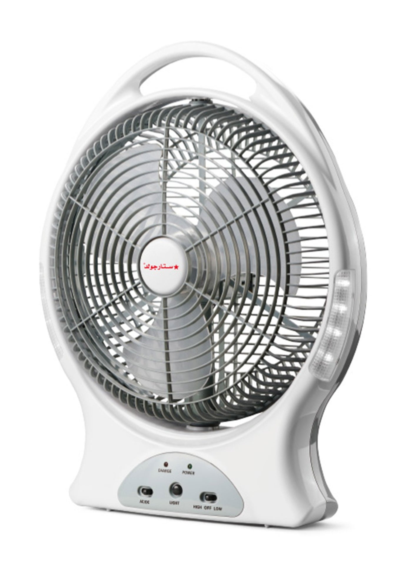 Compare Rechargeable Fan 12 Inch ACDC Oscillating Fan 22W With 8Pcs Super Bright LED Light at KSA Price