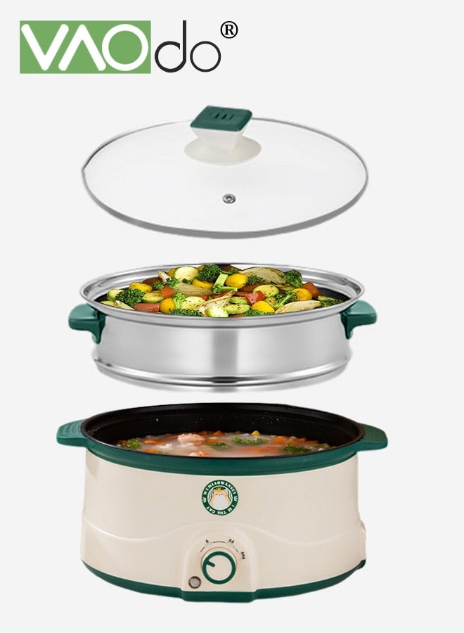 Compare 3L NonStick Electric Cooking Pot, VerHeating and Boil Dry Protection Pan, 3 levels for adjustment Electric Skillet, 1000W Frying Pan, Electric Saucepan for Noodles Egg Steak Oatmeal and Soup at KSA Price