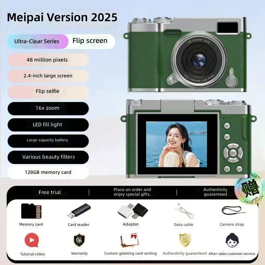 CCD Digital Camera 68MP HD Dual Lens Selfie…