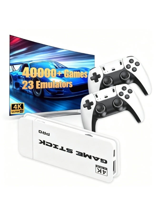 Compare Retro Game Console Stick 4K HD with 40,000+ Classic Video Games, 2.4G Double Wireless Controller Gaming Console with 23 Emulators Plug & Play TV Video Game Stick with 64GB Memory at KSA Price