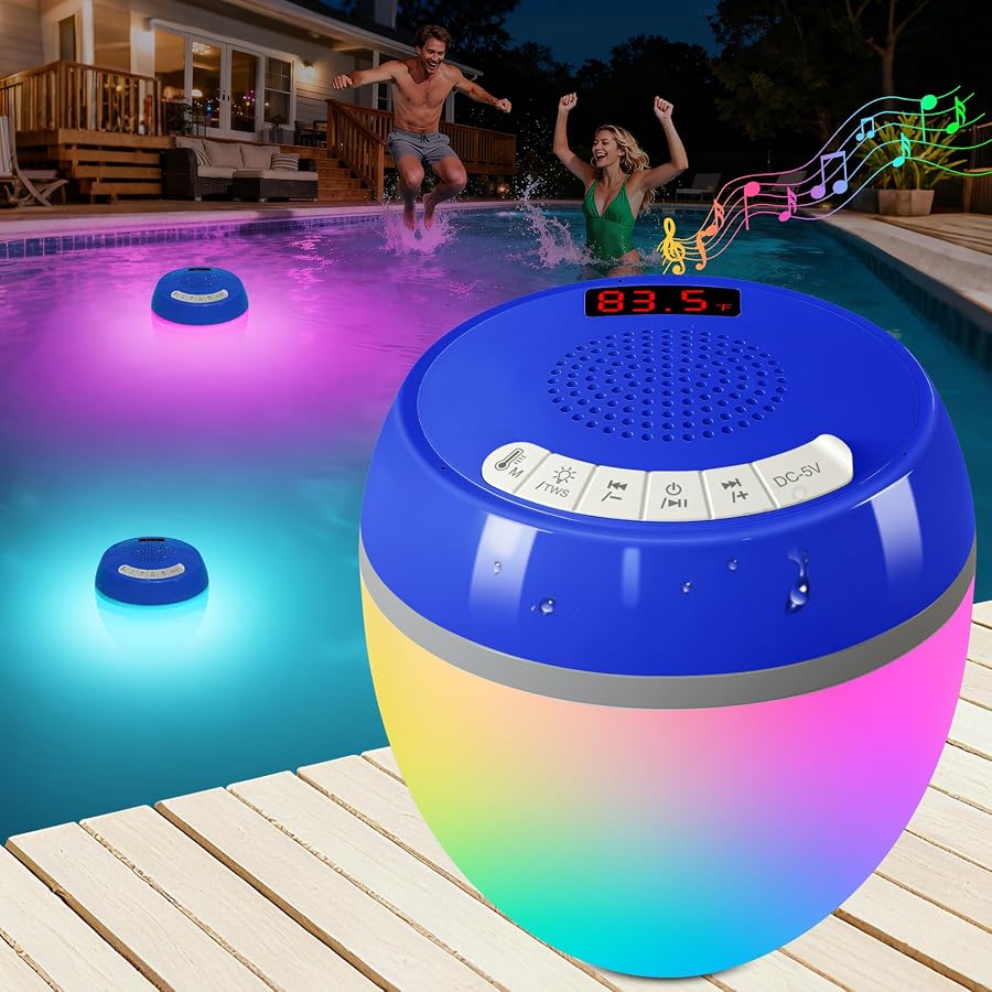3 in 1 Bluetooth Pool Speaker with Digital…