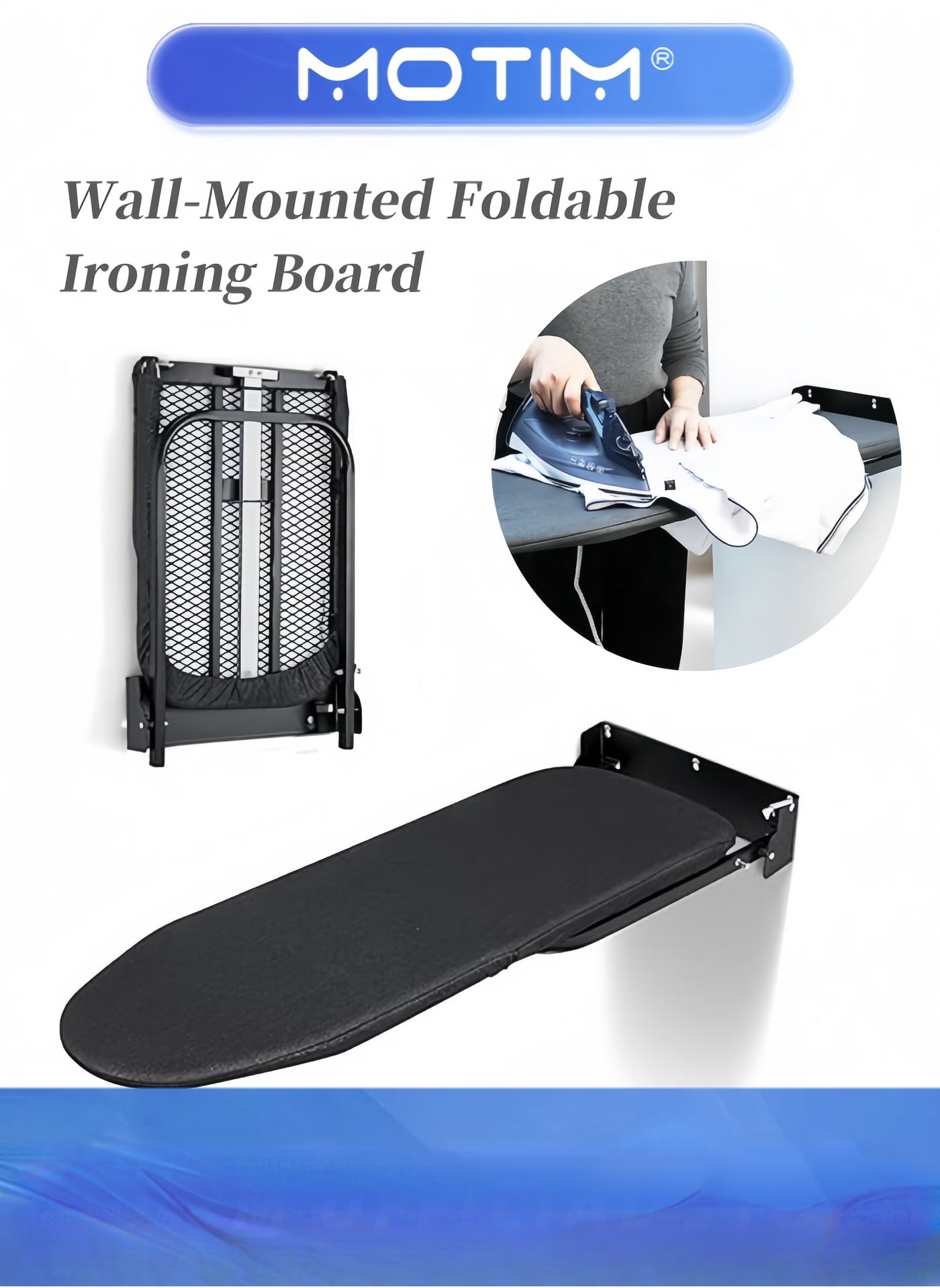 Wall-Mounted Foldable Ironing Board 92 x 31cm…