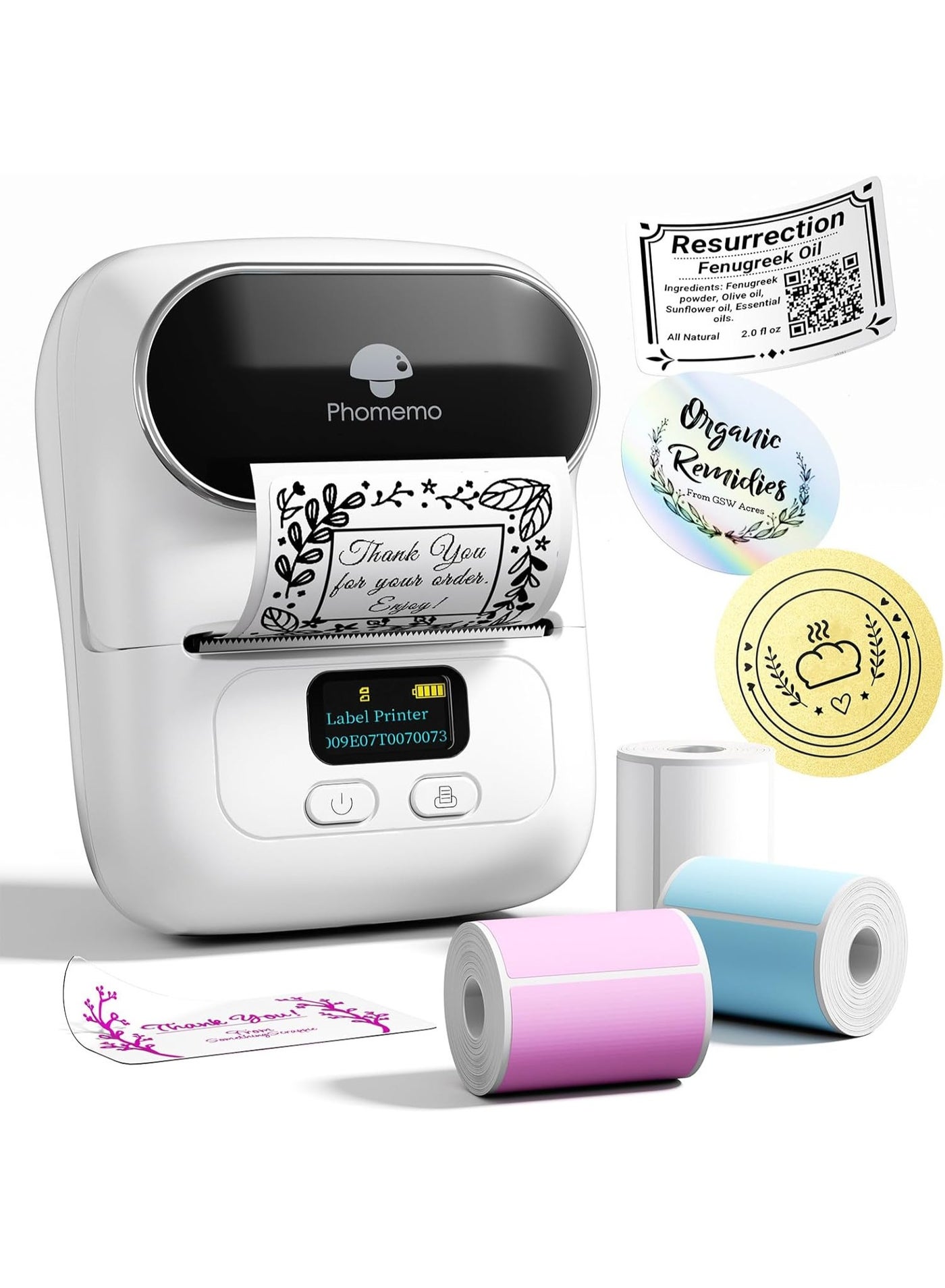 Compare M110 Portable Thermal Label Printer Bluetooth Connection Apply For Labeling Shipping Office Cable Retail Barcode And More White at KSA Price