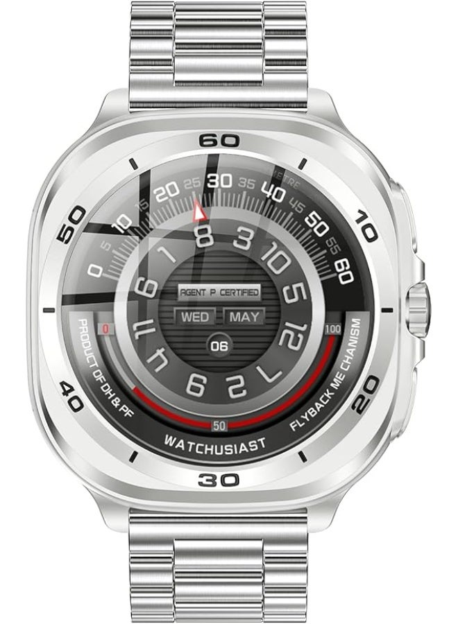 Compare Swiss Military DOM7 Smartwatch 1.43 AMOLED, Bluetooth Calling, Multi Language, Health & Sports Tracking, Wireless Charging, 7 Days Battery, IP67, iOSAndroid Compatible, Silver Frame with Steel Strap at KSA Price