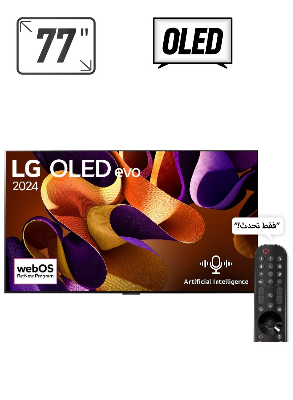 Compare 77 Inch LG OLED evo G4 4K Smart TV, 120HZ, AI Magic remote Dolby Vision webOS24 2024  OLED77G46LA Black at KSA Price