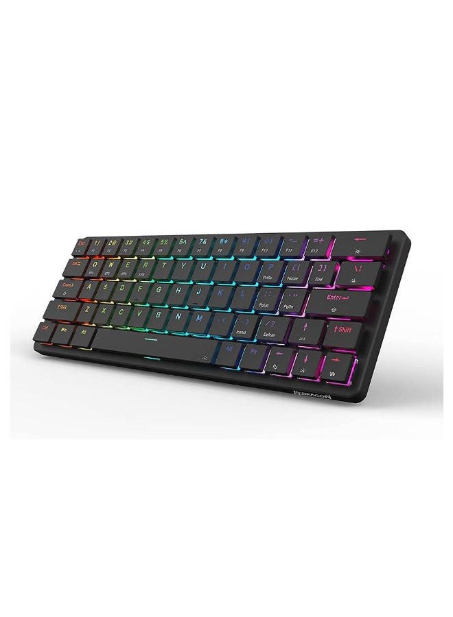 Compare K624P ELISE PRO RGB 60% Wireless 2.4Ghz  Bluetooth 5.0  Wired Type C Gaming Mechanical Keyboard – Low Profile Red Switches Black at KSA Price
