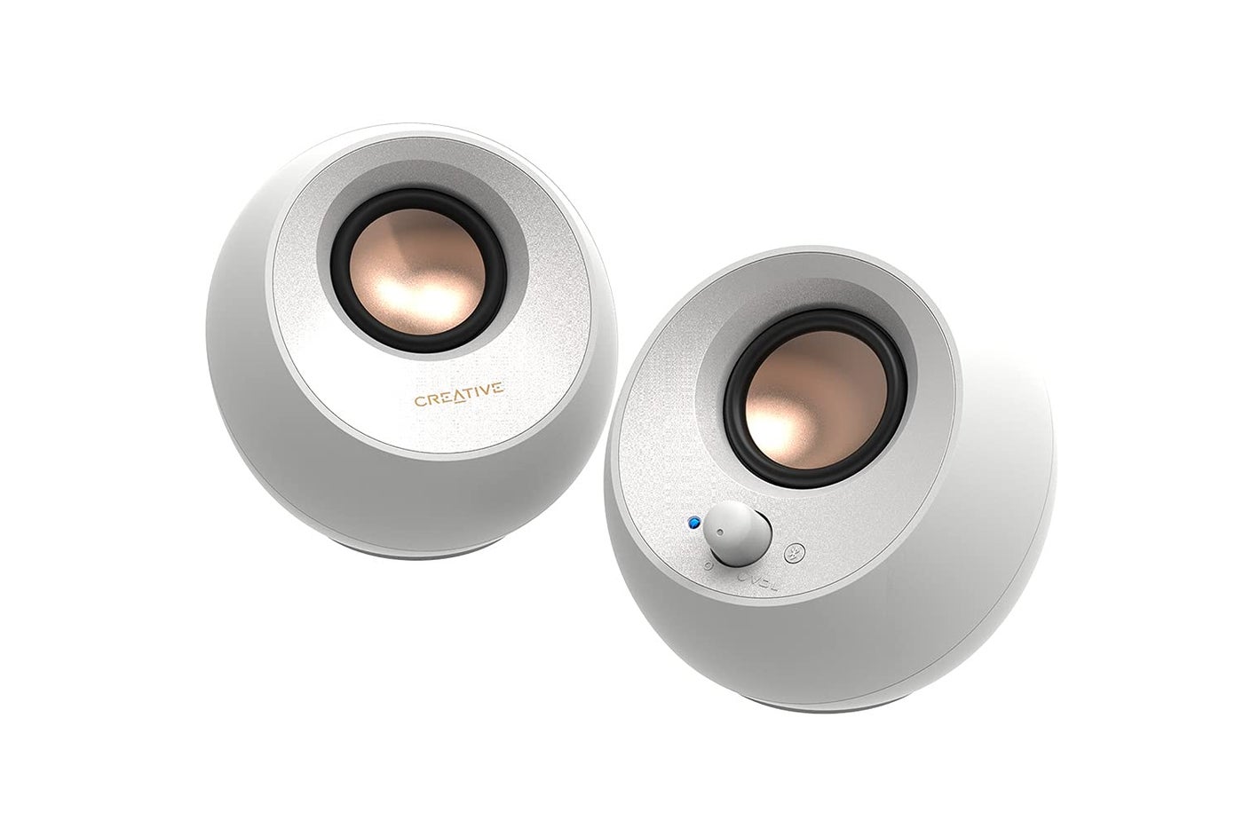 Compare Creative Pebble V3 Minimalistic 2.0 USBC Desktop Speakers with USB Audio, Clear Dialog Enhancement, Bluetooth 5.0, 8W RMS with 16W Peak Power, USBA Converter Included White at KSA Price