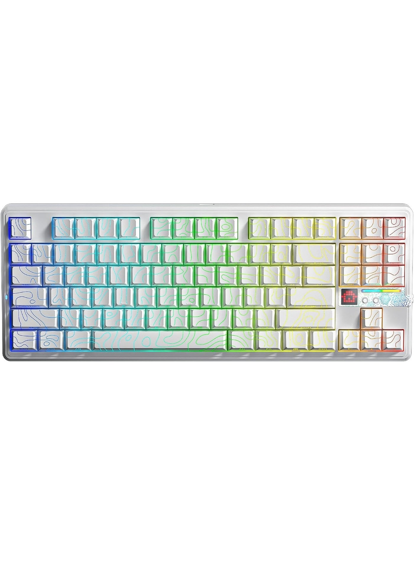 Compare F87PRO V2 TriMode Wireless Mechanical Keyboard – 80% Gasket Structure, HotSwappable Keys, RGB Backlight, LED Matrix Display, BT2.4GWired for Gaming & Office at KSA Price
