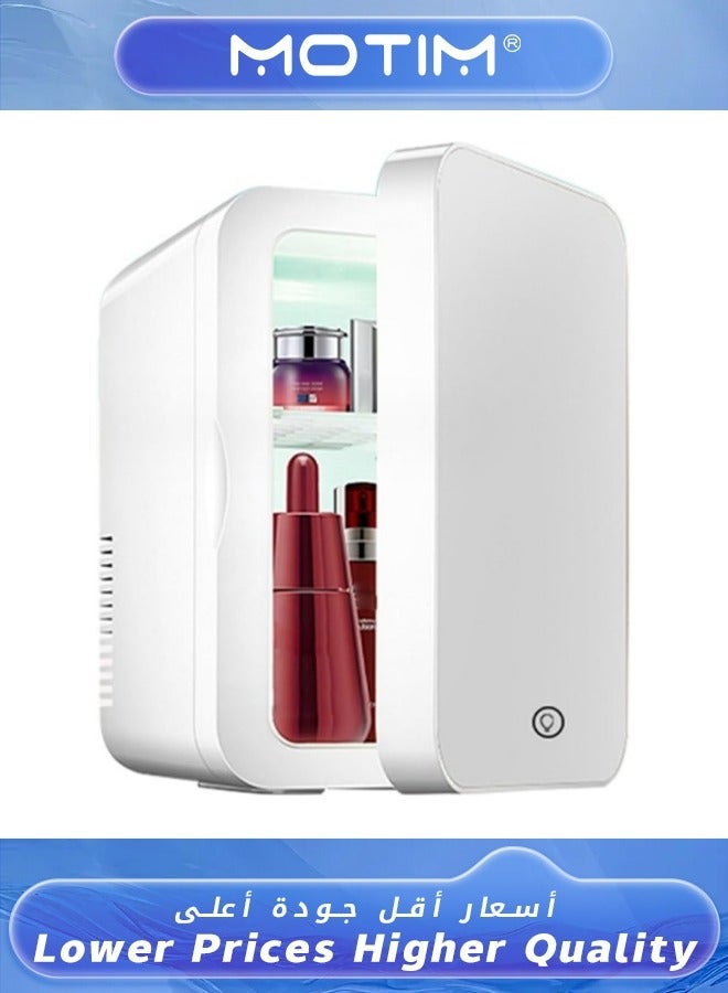 Compare 8 Liter Mini Fridge Portable Fridge with LED Mirror AC DC Thermoelectric Cooler Refrigerators for Bedroom Room Office Car White at KSA Price