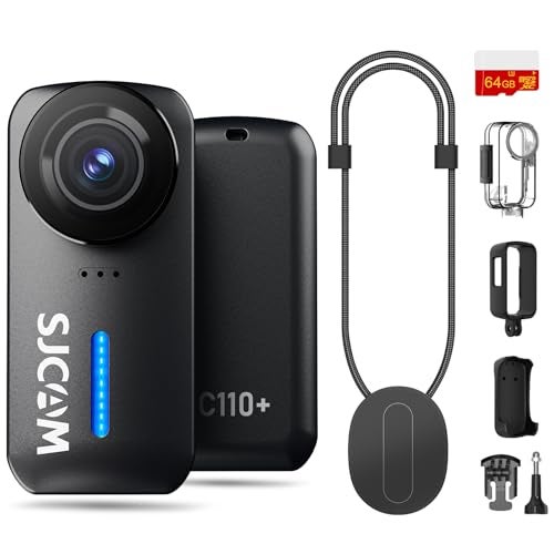 SJCAM C110+ 4K Mini Body Camera: 6-Axis Gyro Stabilization,…