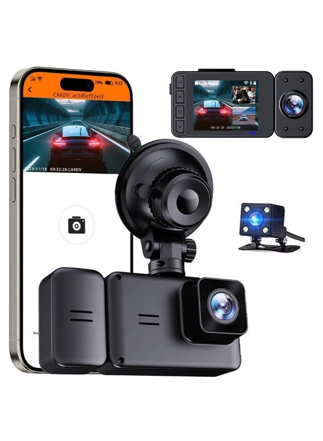 3 Channel WiFi Dash Cam Front Cabin Rear Car…