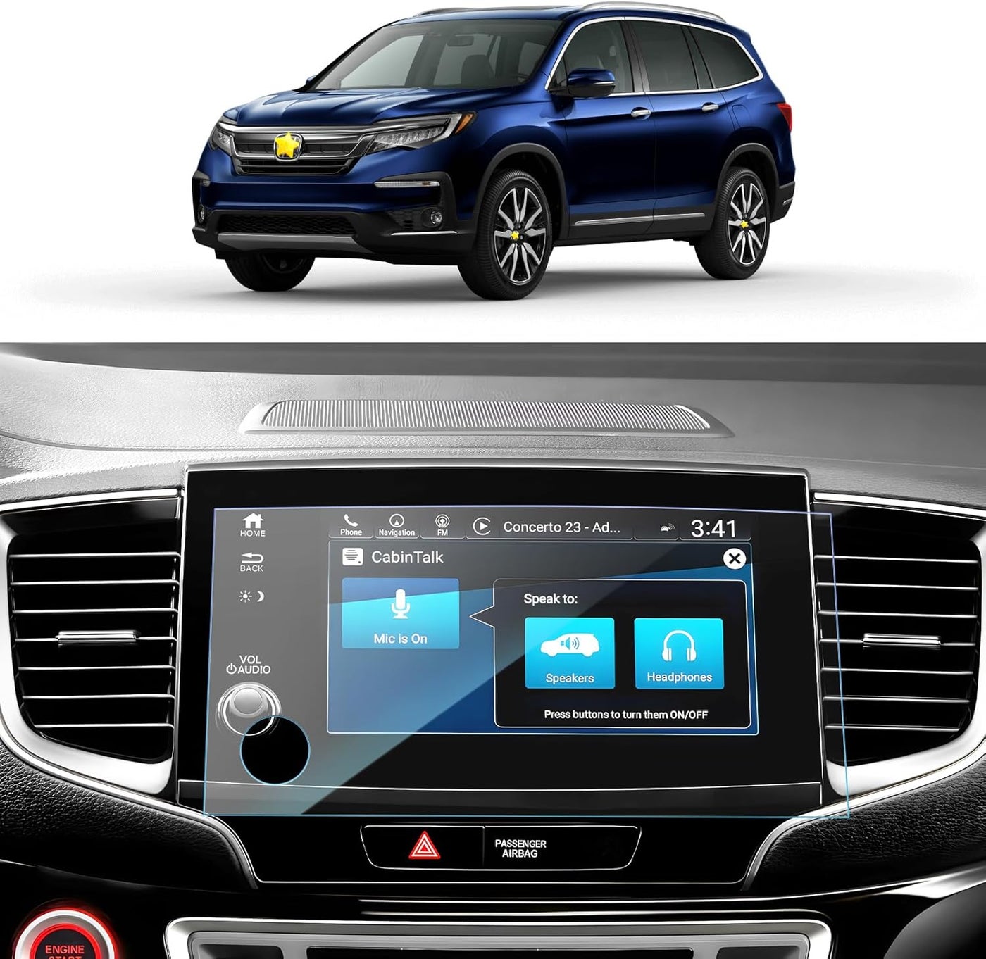 SKTU Tempered Glass Screen Protector for Honda…