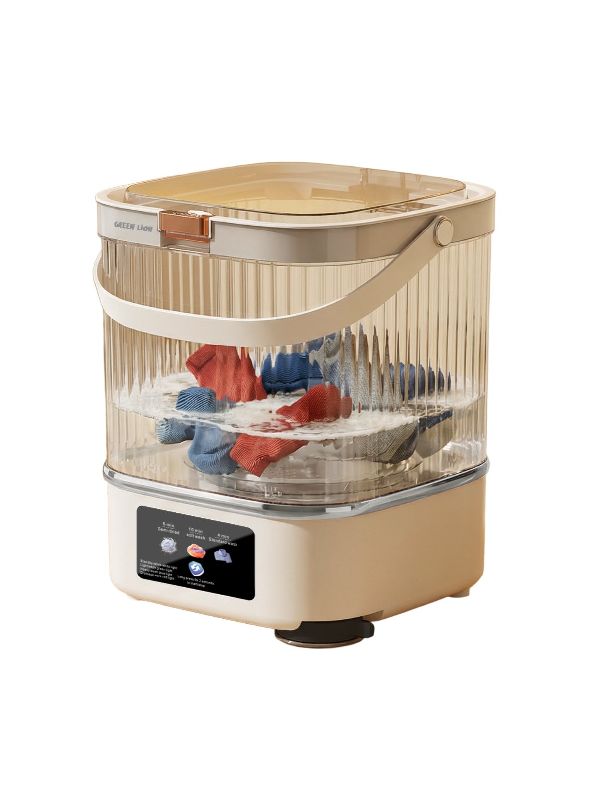 Compare Mini Wash Portable Washing Machine with 12L Capacity, 3 Smart Wash Programs, OneTouch Control, Low Noise Operation, Portable Design, Ideal for Home, Hostel, School, and Dormitory – White at KSA Price