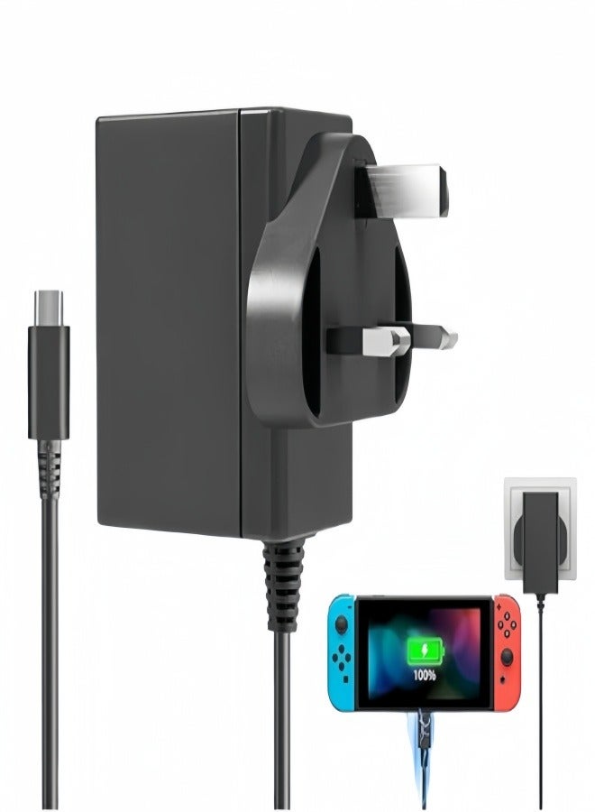 Compare For Nintendo Switch Charger Cable Ac Power Adapter for Switch lite, Dock, OLED, Pro Controller UK Plug 15V 2.6A Fast Charging Support TV Mode at KSA Price
