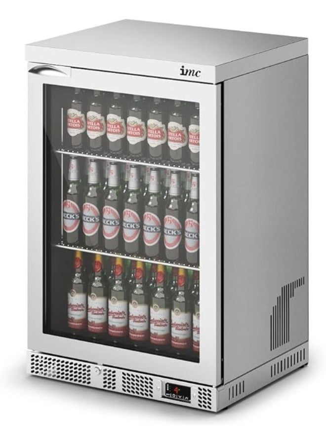 Compare IMC M60 One 1 Door Undercounter Bottle Cooler Glass Door, Water Cooler, Beverage Cooler, Stainless Steel Frame, Stainless Steel 133 Liters Capacity Energy Efficient Restaurant Kitchen Refrigerator at KSA Price
