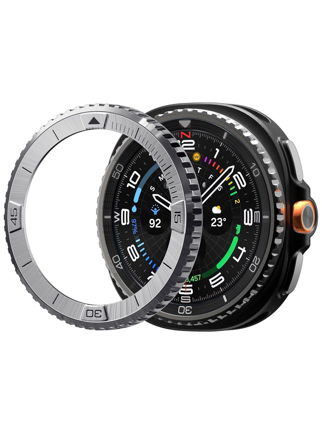 Compare Bezel Tune Pilot for Samsung Galaxy Watch 8 Classic 46mm Bezel Ring Protector Adhesive Cover 2025  Silver at KSA Price