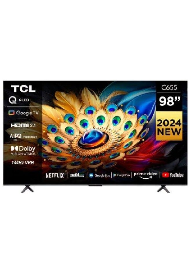 Compare 98 Inch 4K UHD QLED Smart TV  144 HZ  Dolby Vision  Google TV  2024  98C655 Black 98C655 Black at KSA Price
