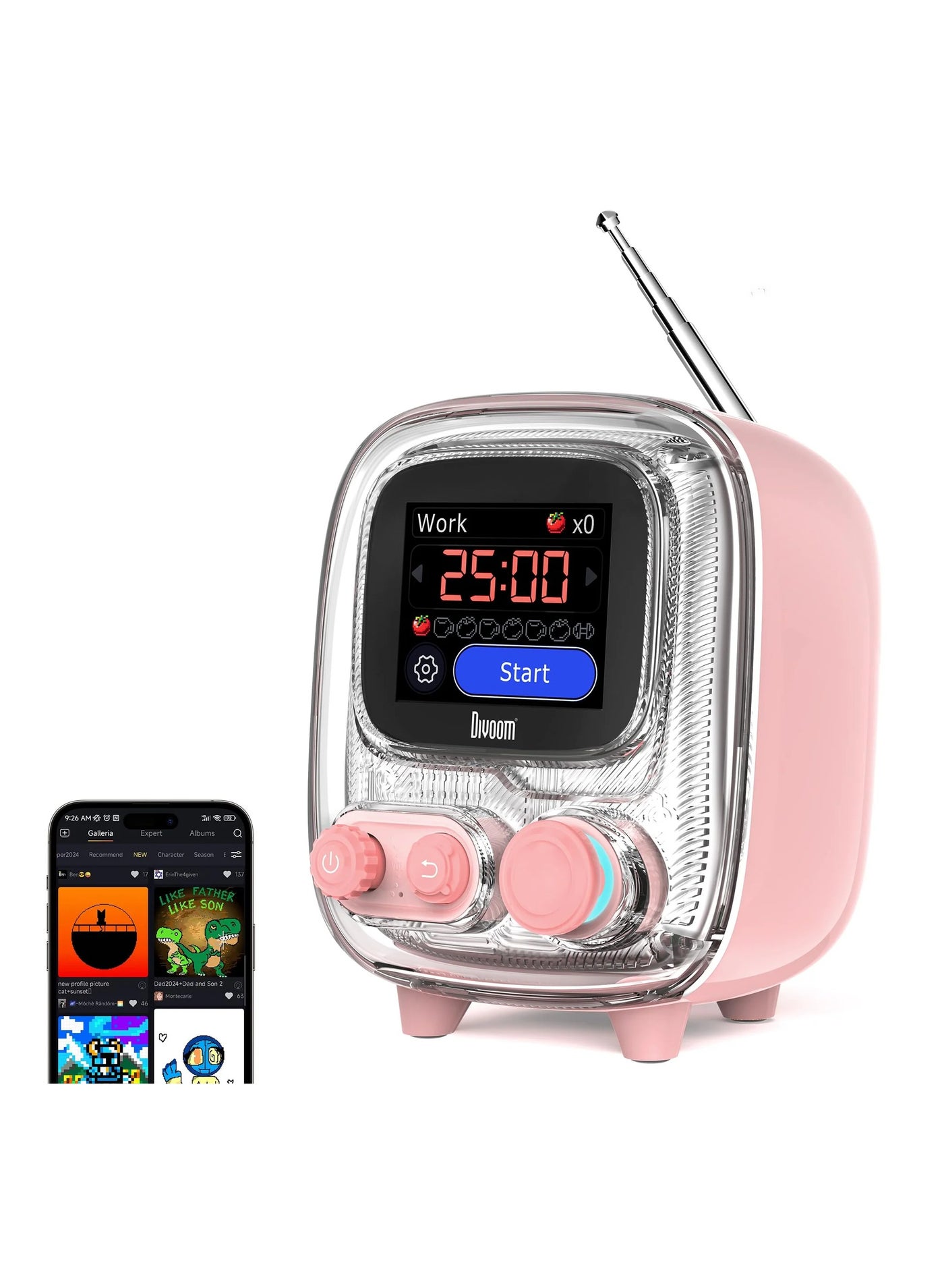 Compare Divoom Tivoo2 Bluetooth Lyrics Speaker With Pixel Display & Photo Album Function – Pink at KSA Price