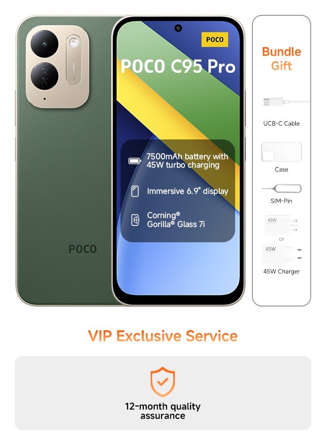 POCO C95 Pro Dual SIM 4G Green 8GB…