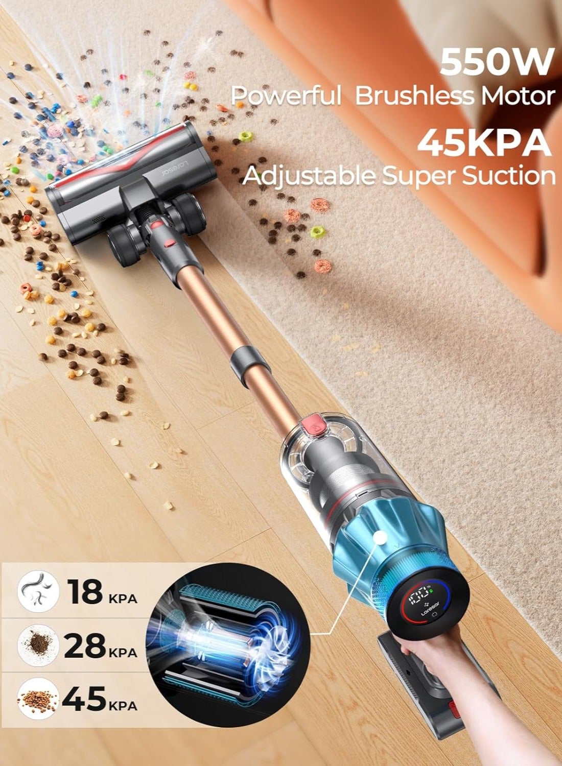 Laresar Ultra 7 Powerful Cordless Vacuum Cleaner…