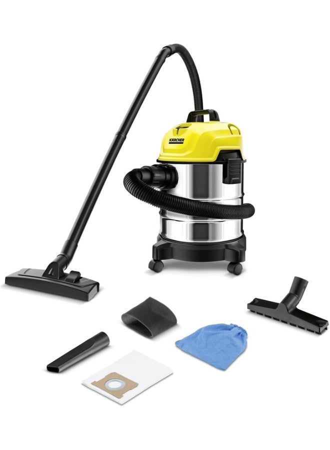Compare WD 1 S Classic Multipurpose Wet and Dry Vacuum Cleaner – 1200W Utility Vacuum with 18L Stainless Steel Container, Blower Function, Foam & Paper Filter  2 Years Warranty 1500 W 1.098324.0 Multicolour at KSA Price