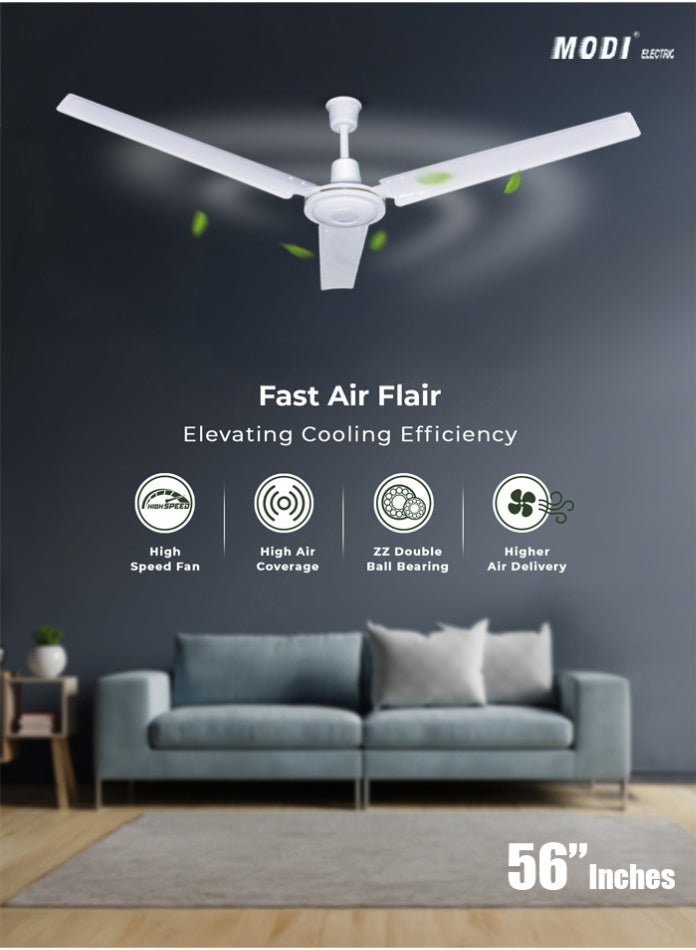 56 Inch 3-Blade Indoor Ceiling Fan 5 Speed…
