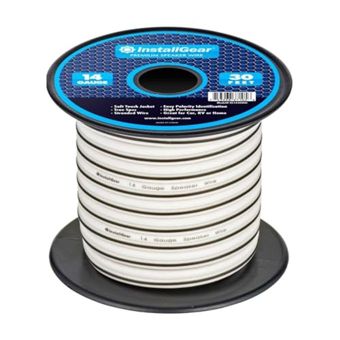 Compare 14 Gauge Speaker Wire 30Ft Black Audio Cable For Car Speakers, Home Theater, Surround Sound, Radio Durable CopperClad Aluminum Awg Wire For Clear Sound Transmission at KSA Price