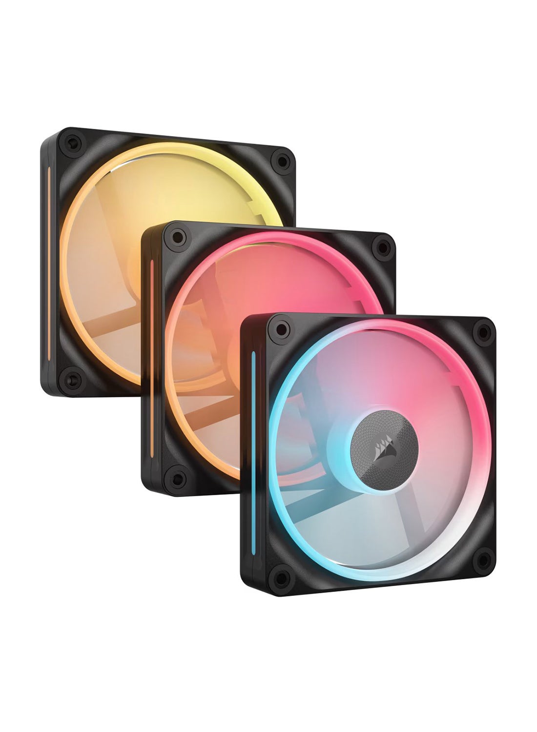 Compare iCUE Link LX120 R RGB 120mm PWM Reverse Fans Starter Kit  3 x 120mm Fans, RGB Lighting, HighAirflow, Quiet Operation, iCUE Compatible, PerformancePacked for PC Cooling, PWM Control,  CO9051050WW Black at KSA Price