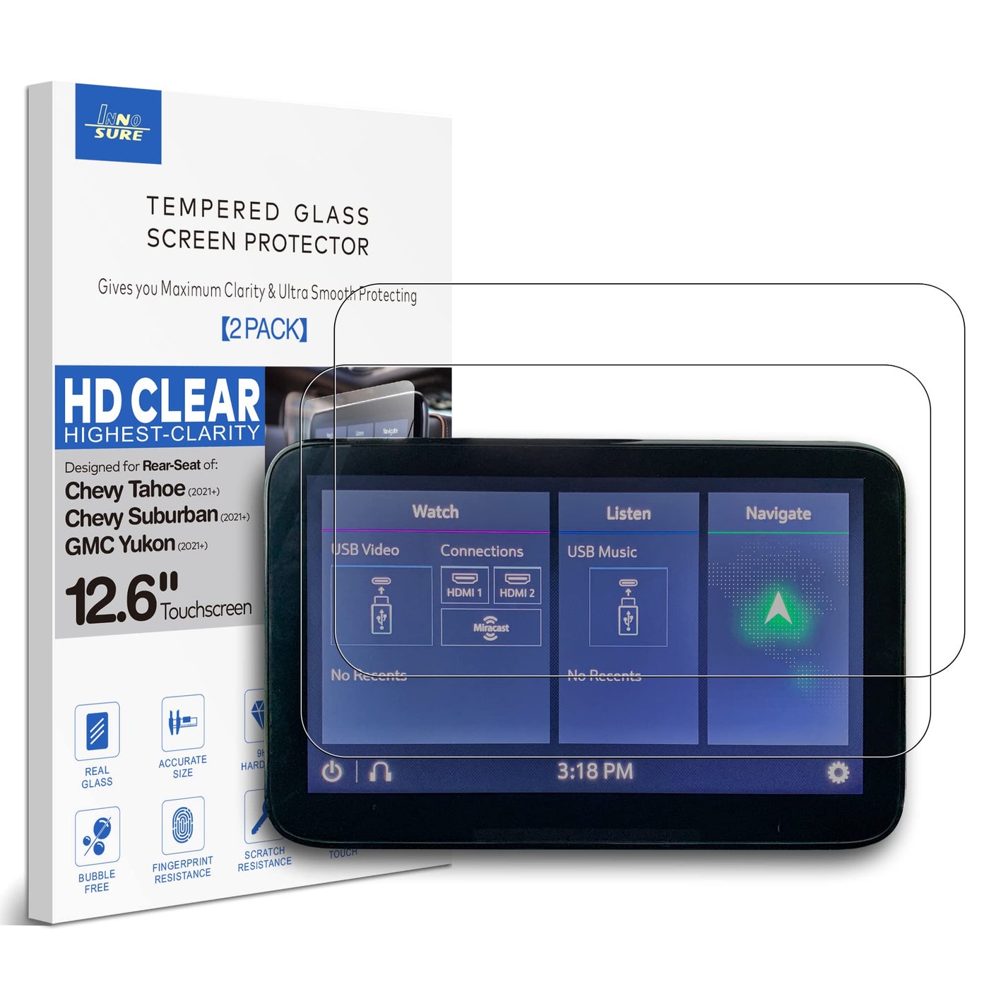 INNOSURE 2 Pack Glass Screen Protector Designed…
